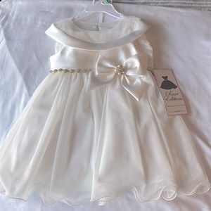 Rare Editions ivory 2 piece set dress for baby girl size 18 months BRAND NEW